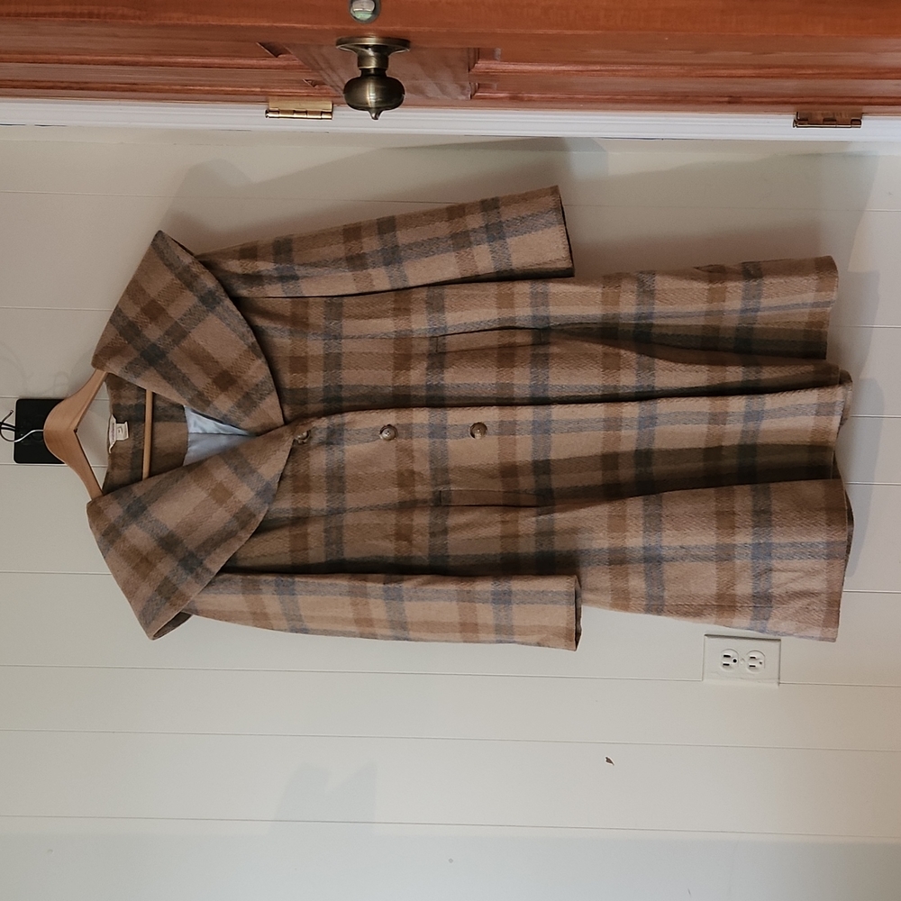 Sundance Vintage Style Wool Plaid Coat